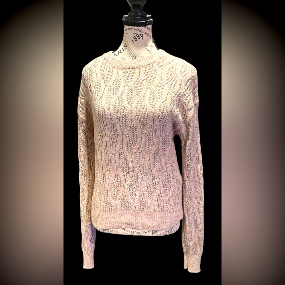 Reserve Fairfax Elegant Cream Cable Knit Sweater Women’s XL
